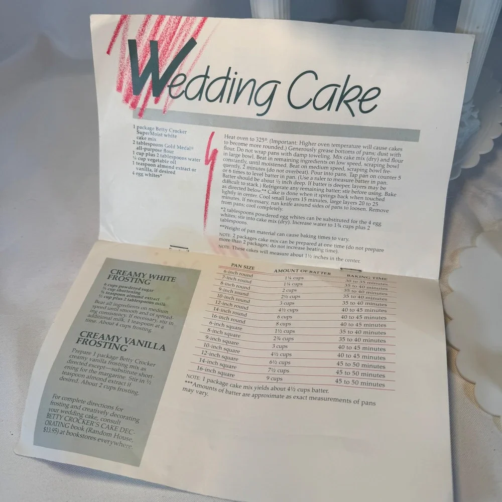 Wilton White Tiered Wedding Cake Stand 302-1306 Scalloped Plates Columns 1985